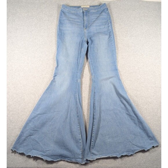 Free People Women‎ Jeans 27x33 Just Float On Super Flare High Rise Western - Picture 1 of 15